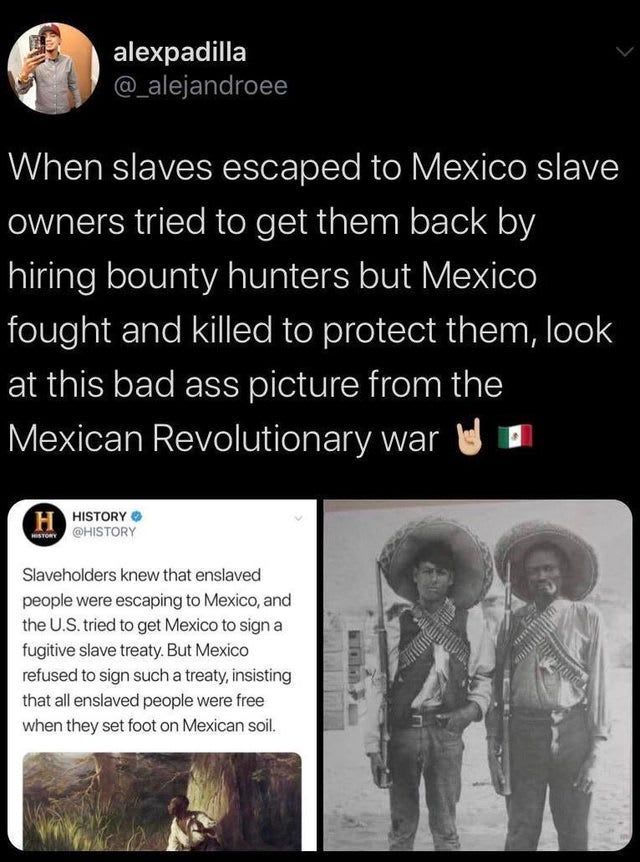 Mexico for the win. - JusticeServed | Black history facts, History facts, Faith in humanity restored