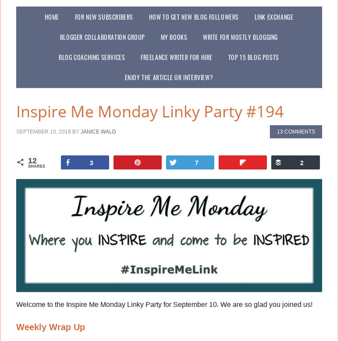 Inspire Me Monday Linky Party #194