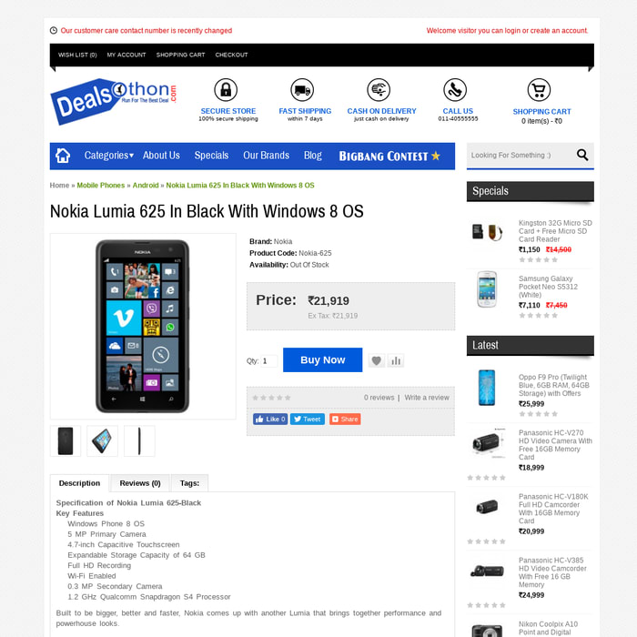 Nokia Lumia 625 In Black With Windows 8 OS