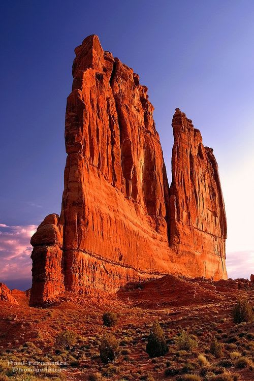 Courthouse Towers in the Afternoon Sun at Arches National Park, Utah