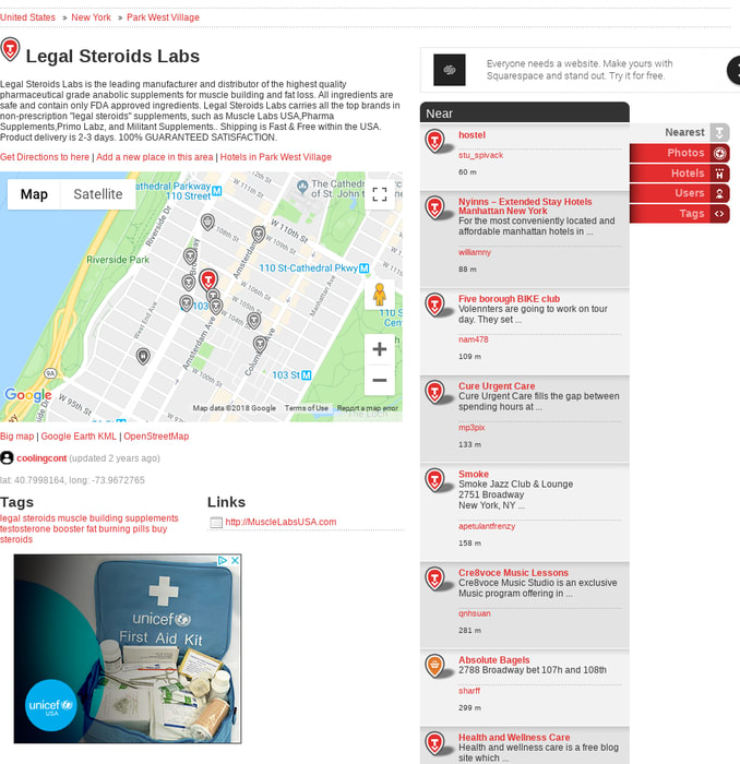 Legal Steroids Labs, Park West Village map