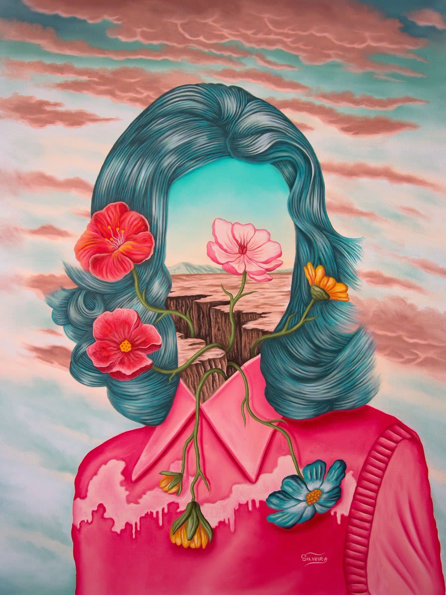 Human anatomy and decomposing flora unveil a surreal mix of dreams and feelings in Rafael Silveira’s portraits