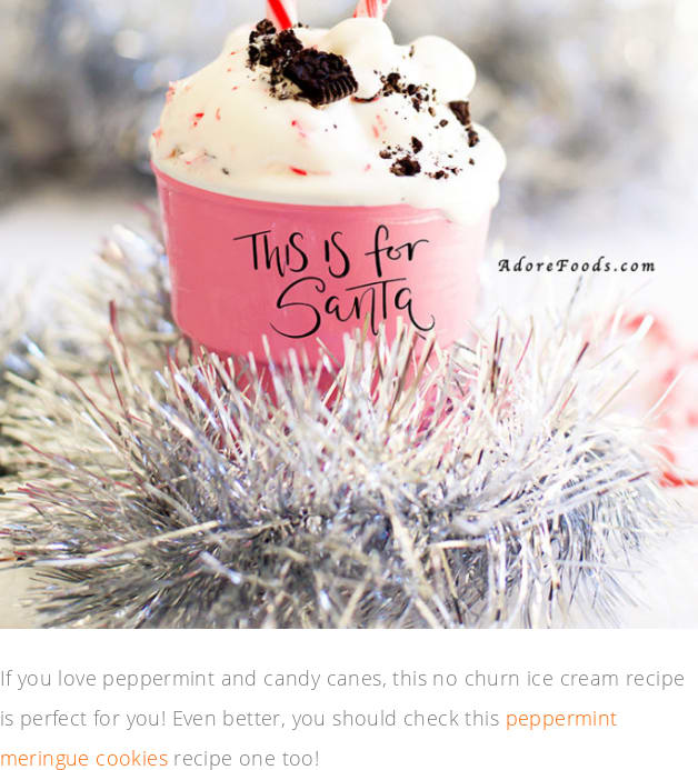 No Churn Peppermint Ice Cream with Candy Cane