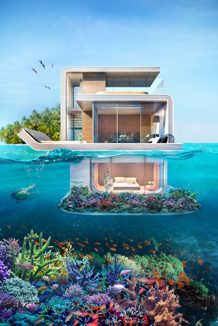 Insane 'Floating Seahorse' Homes Are Partially Submerged, Totally Futuristic