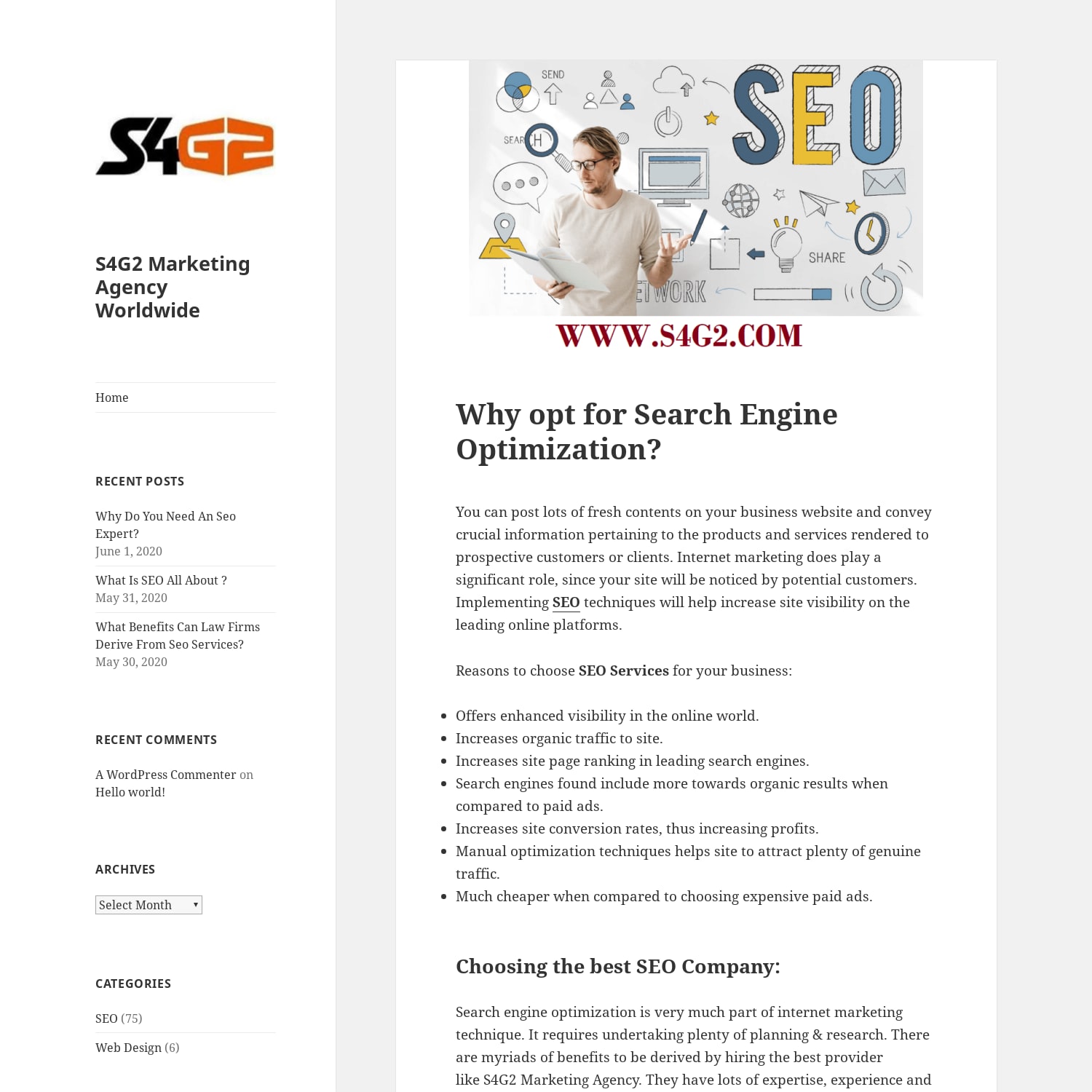 Why opt for Search Engine Optimization? – S4G2 Marketing Agency Worldwide