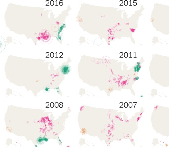 The Places in the U.S. Where Disaster Strikes Again and Again