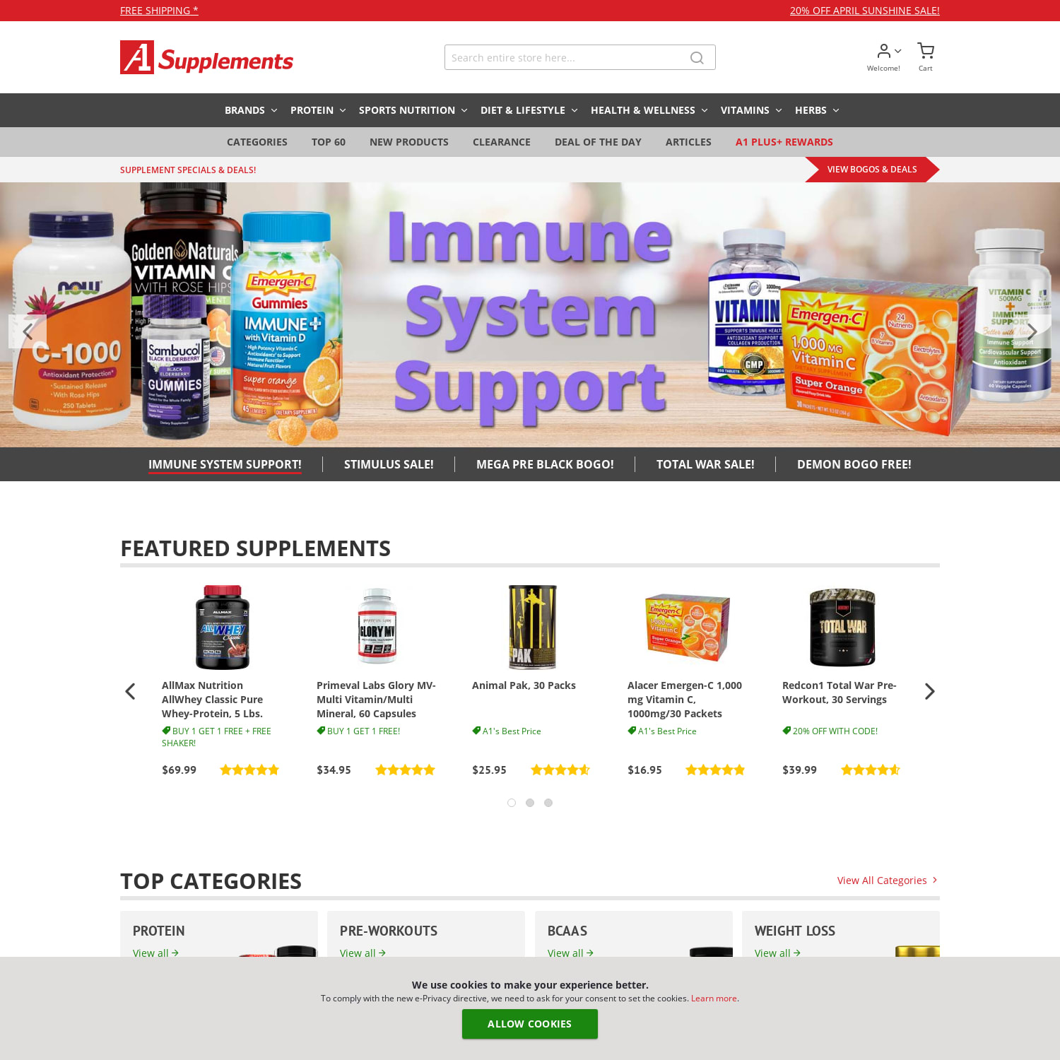 A1Supplements - Best Supplements, Vitamins, Herbs, and Sports Nutrition for a Healthy Lifestyle - A1supplements