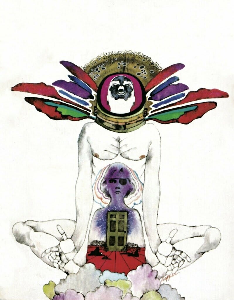 Bob Pepper’s 1971 cover art to Driftglass, by Samuel R. Delany
