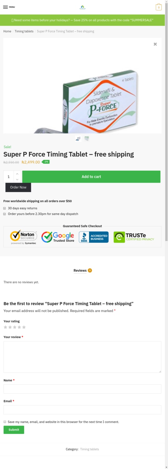 Super P Force Timing Tablet - free shipping