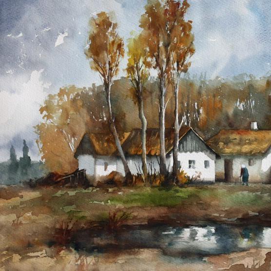 Grandmothers House By Lilla Schuch, Watercolor Paintings