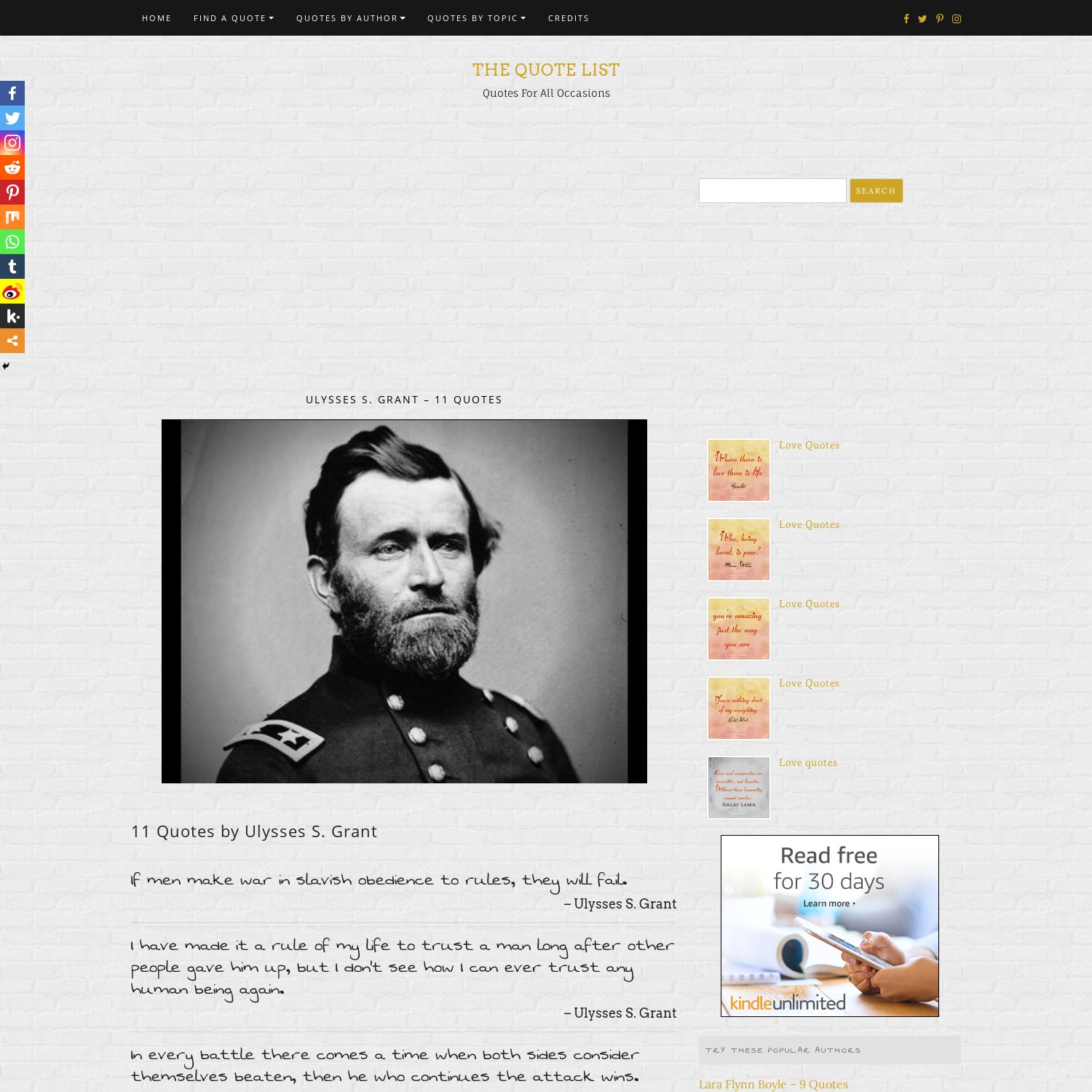 11 Quotes by Ulysses S. Grant
