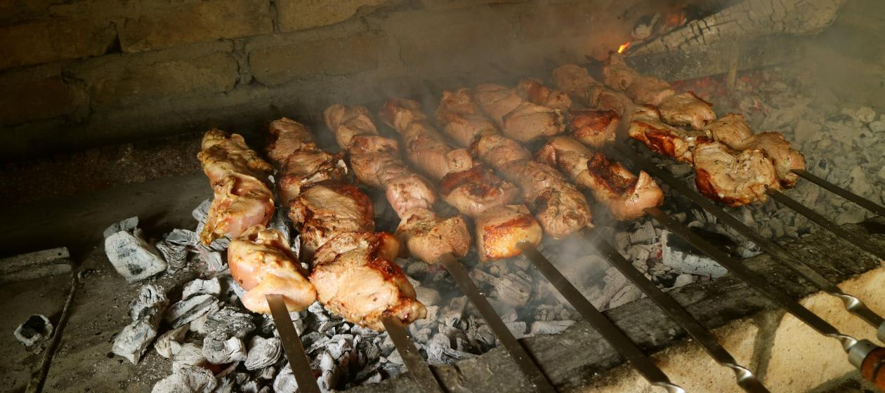 Learning traditional barbecue in the Armenian countryside