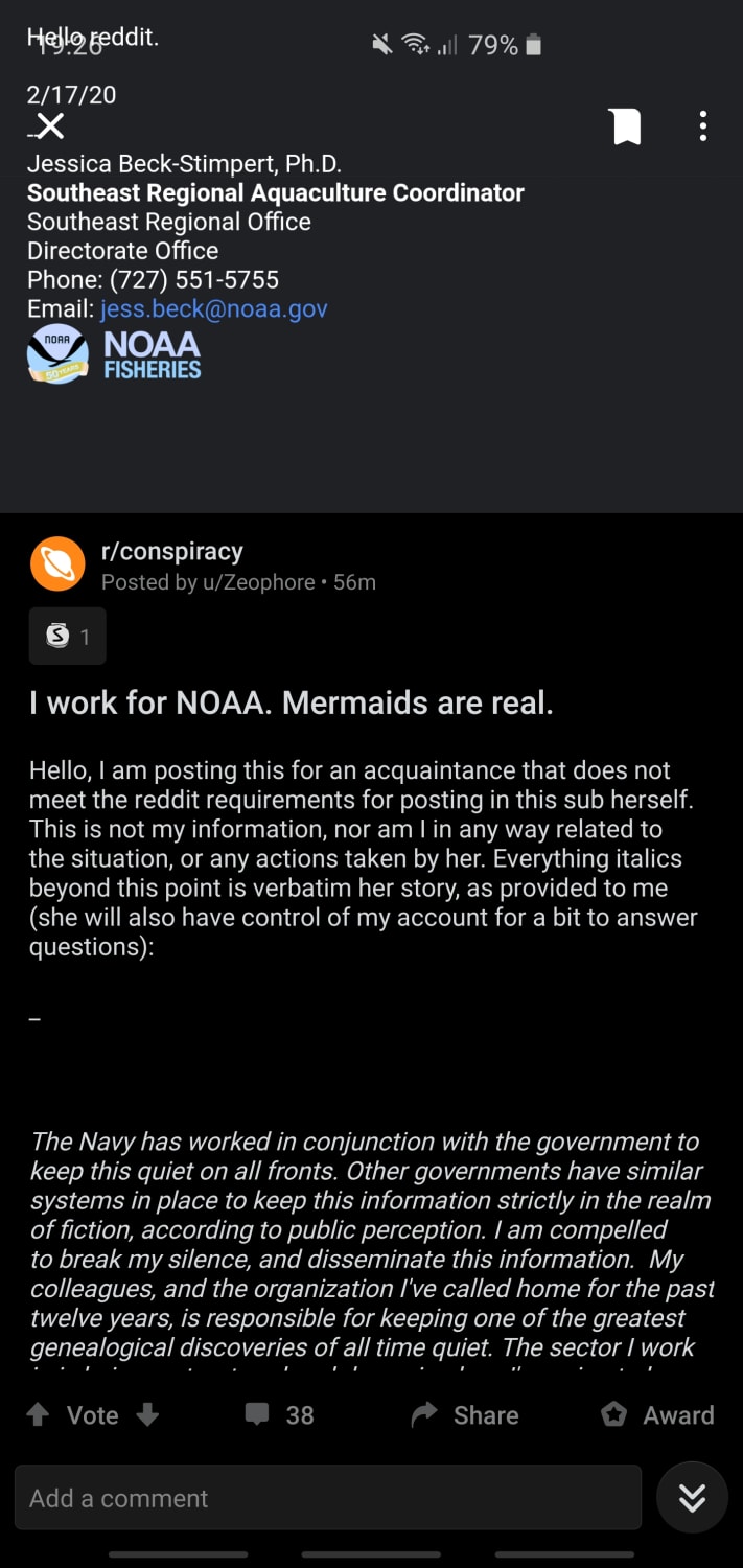 Why I believe the “My Friend Works at NOAA” and the “Mermaids Are Real” posts are both FAKE