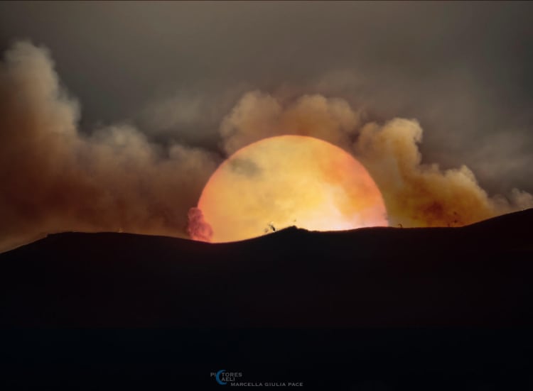 Sun Setting Behind Mount Etna - EPOD