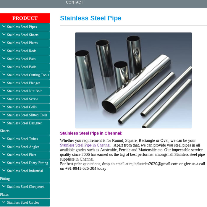 Stainless Steel Pipe in Chennai