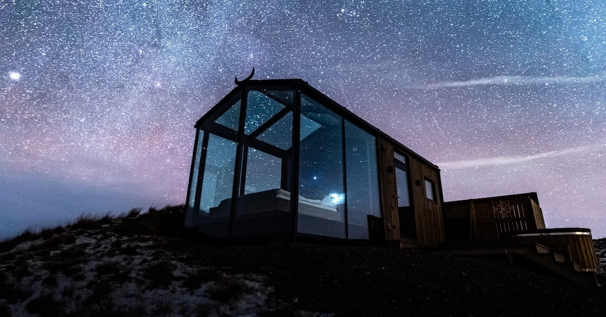 Stargaze From Bed When You Stay In Cozy Glass Cabins in the Icelandic Countryside