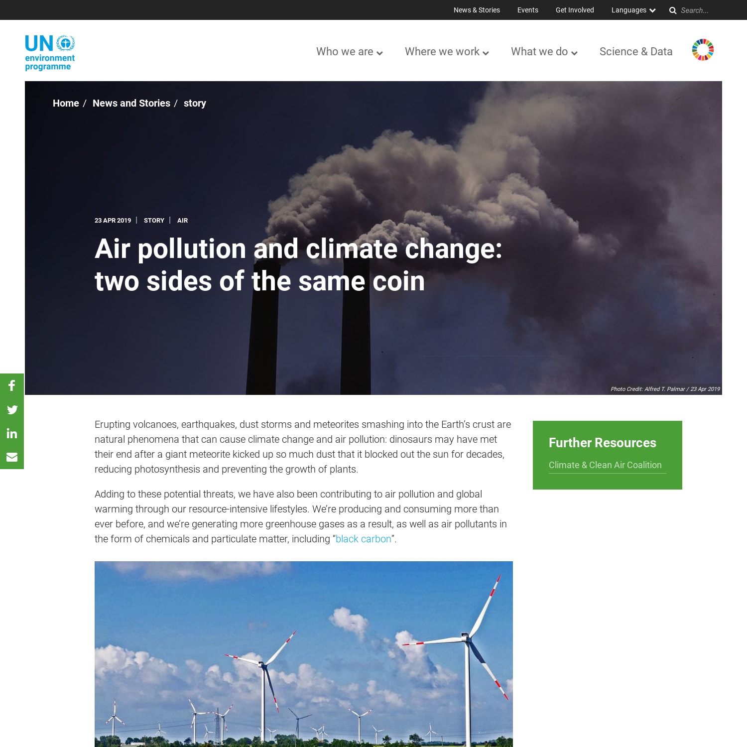 Air pollution and climate change: two sides of the same coin
