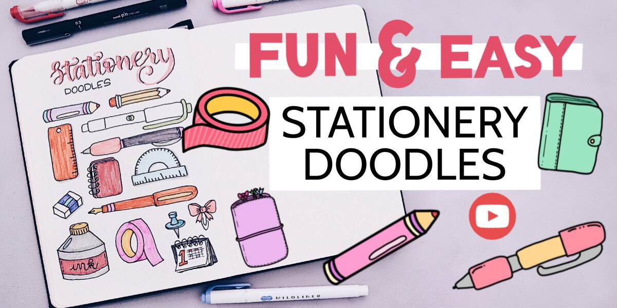 11+ Cute and Easy Stationery Bullet Journal Doodles