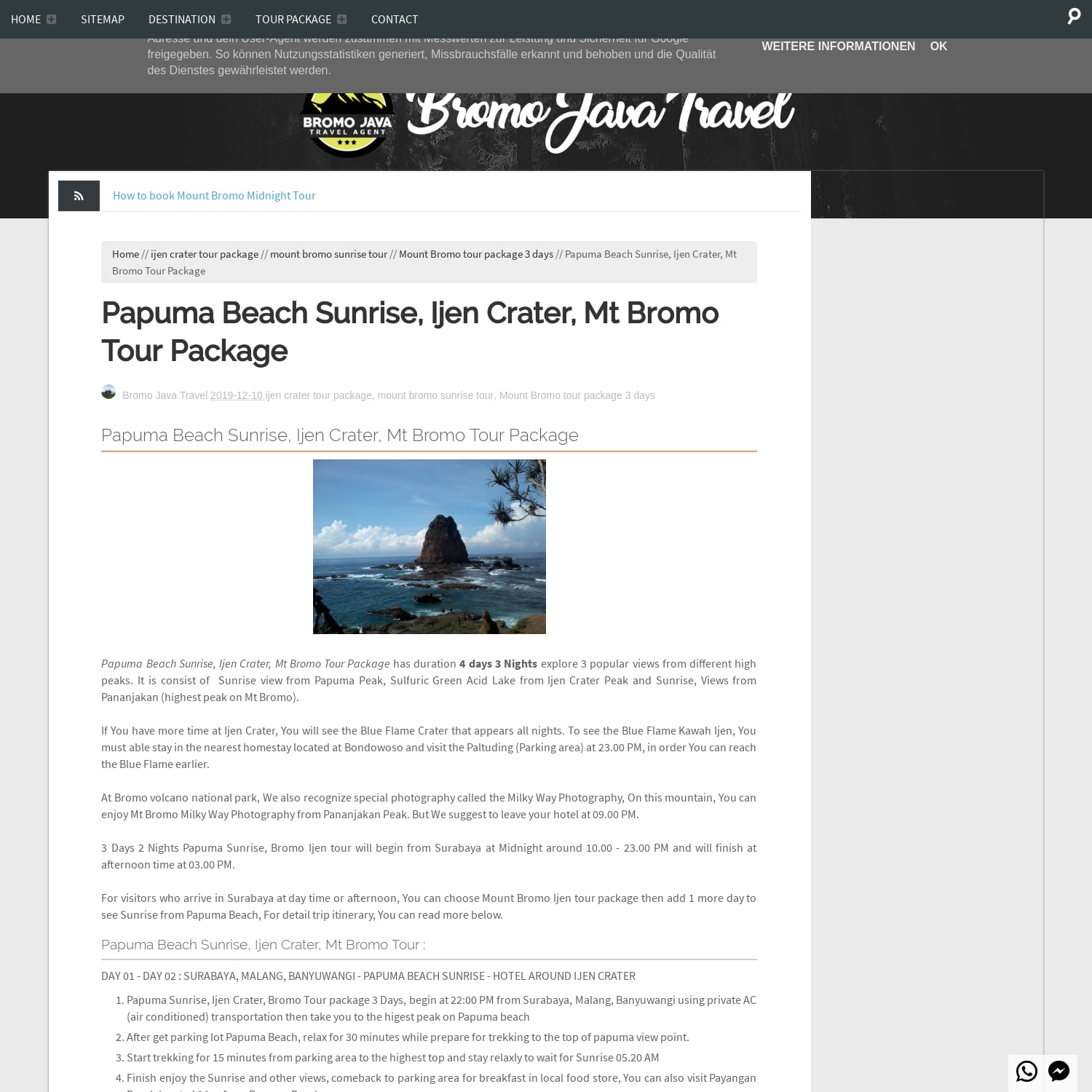 Papuma Beach Sunrise, Ijen Crater, Mt Bromo Tour Package