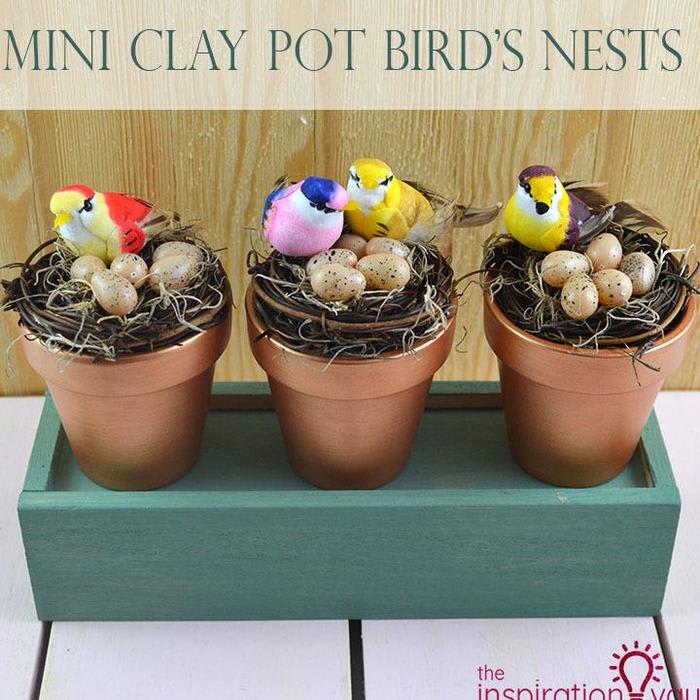 Mini Clay Pot Bird's Nests