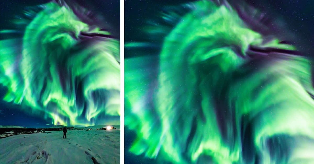 Spectacular Photo of the Northern Lights Looks Like a Dragon in the Sky