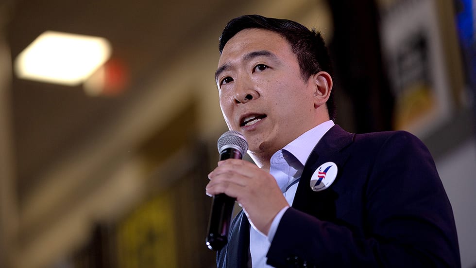 Yang says Trump is a white supremacist