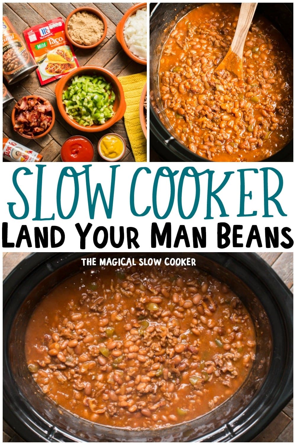 Slow Cooker Land Your Man Baked Beans | Recipe | Crockpot recipes slow cooker, Slow cooker baked beans, Baked beans