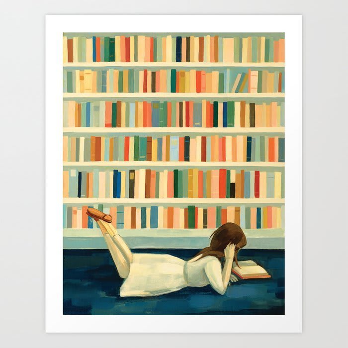 I Saw Her In the Library Art Print by emilywinfieldmartinart