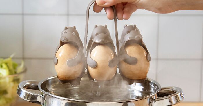$18 Kitchen Invention ‘Eggbears’ Makes Boiling And Holding Brown Eggs Easy And Fun