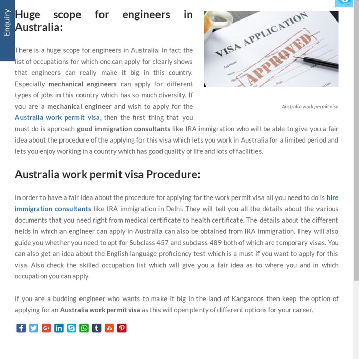 Mechanical engineer gets Australia work permit visa