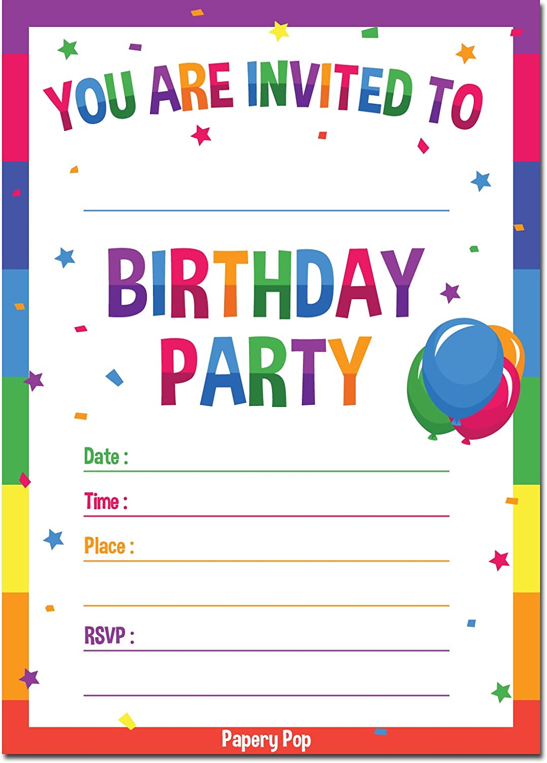 Free Birthday Invitation Templates Online - Printable Birthday Cards