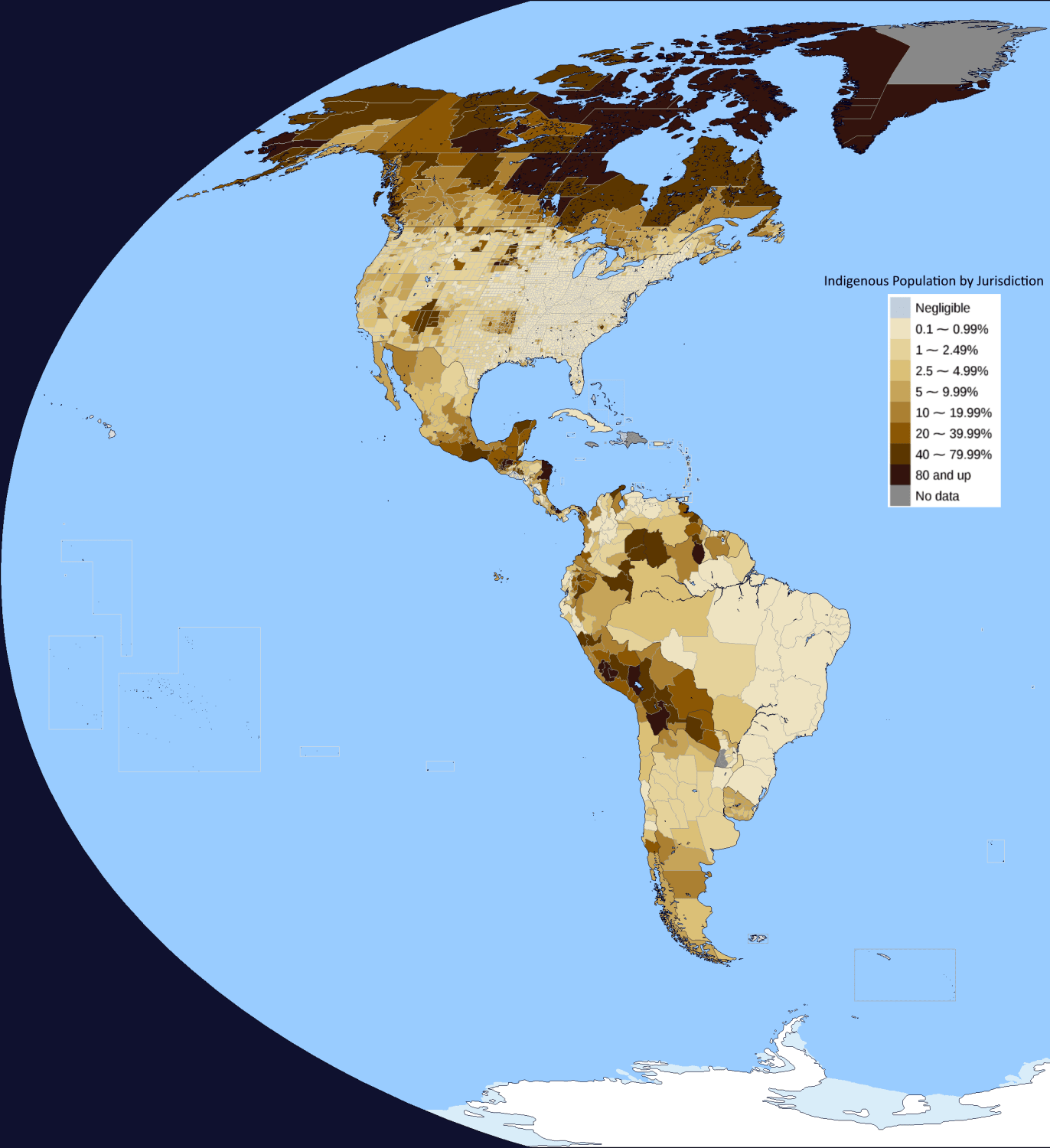 Native American Percentage of Population by Subdivision
