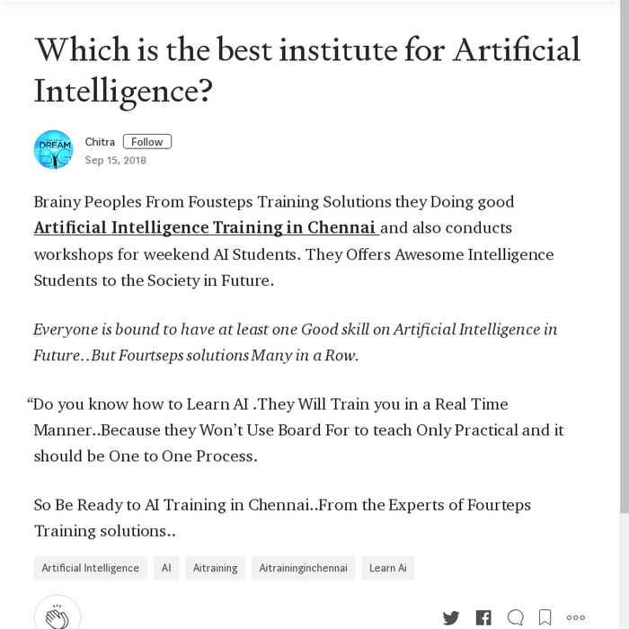 Which is the best institute for Artificial Intelligence?