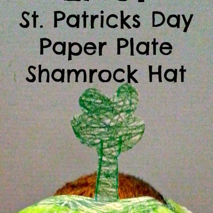 Easy Kid's Craft St. Patricks Day Paper Plate Shamrock Hat!