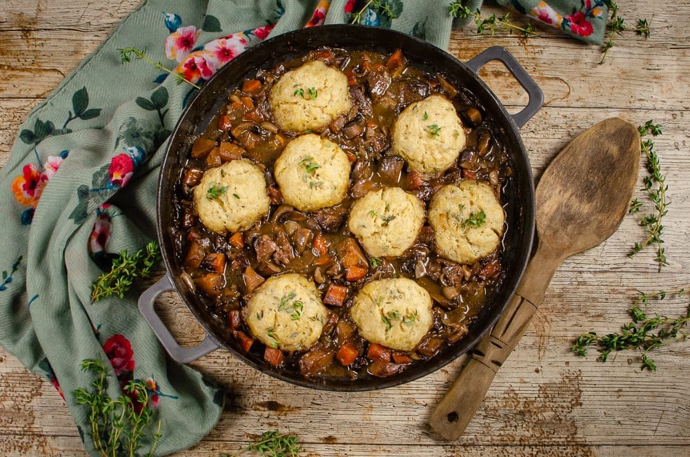 Beef and Red Wine Stew with Dumplings