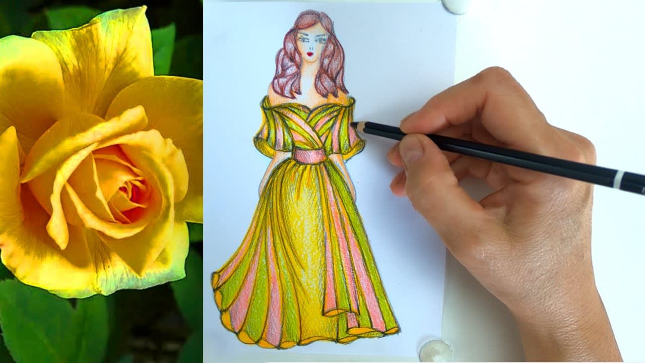 How to Draw Yellow Dress - Speed Sketching