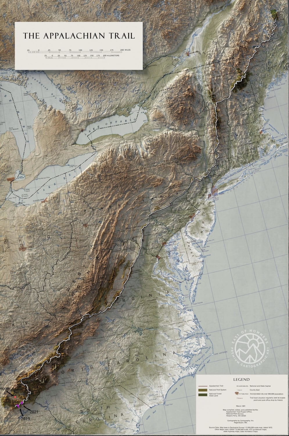 This map really helps visualize how long the Appalachian Trail is.