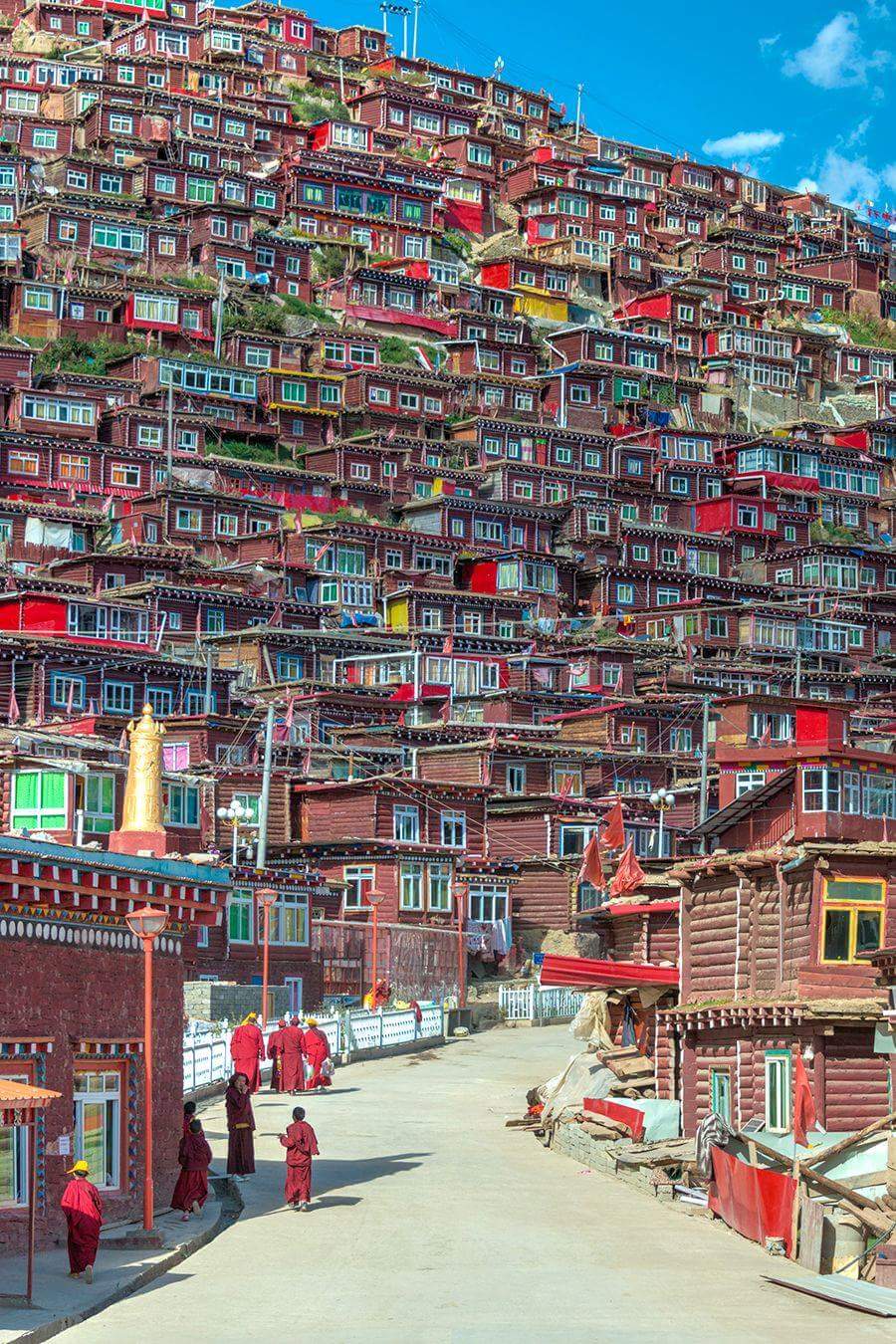 This mountain village in Tibet...