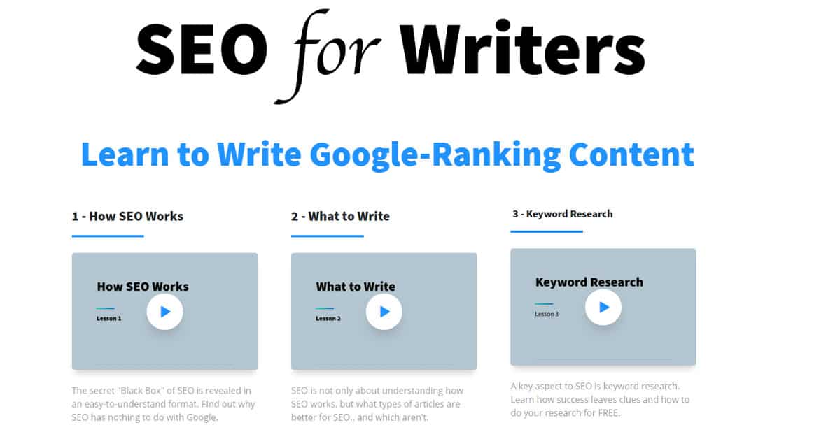 SEO For Writers Course Review: Becoming A SEO Writer
