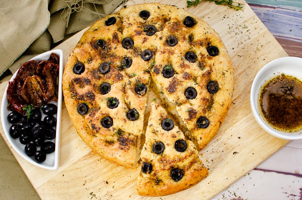 Olive & Herb Focaccia Bread - Easy to follow directions by Flawless Food