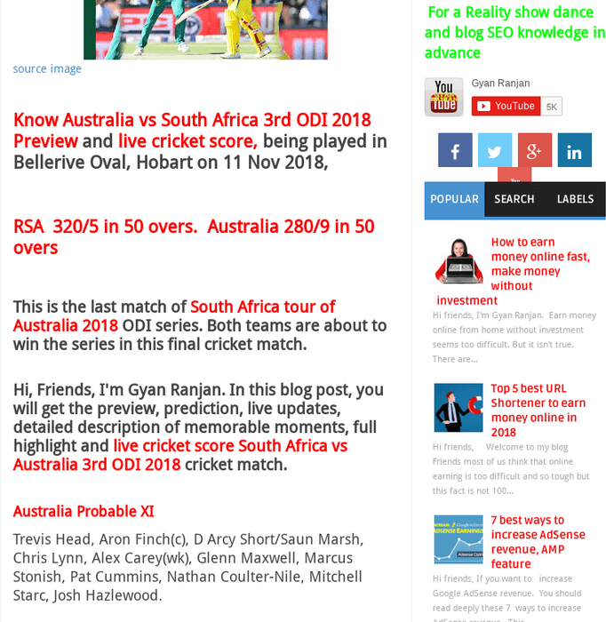 Australia vs South Africa 3rd ODI 2018, Preview, live cricket score