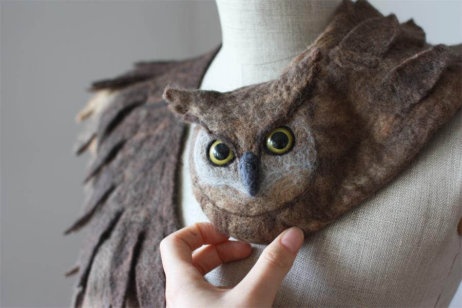 Incredibly Realistic Felt Animal Scarves That Curl Cozily Around the Wearer's Neck