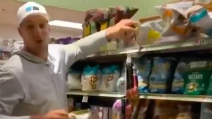 VIDEO: Rob Gronkowski Posts Hilarious TikTok of Him Ripping Through the Grocery Store During Quarantine