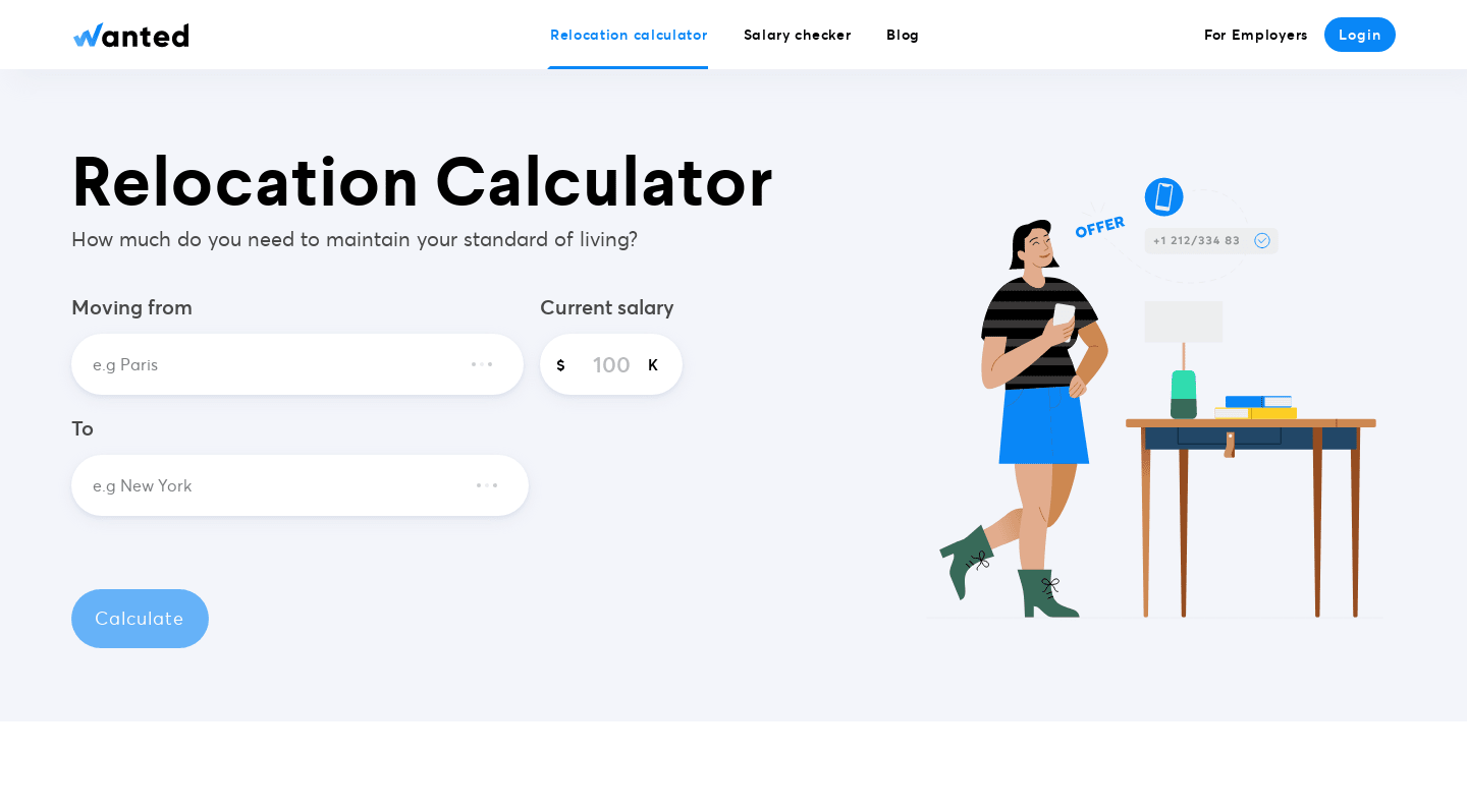 Relocation Calculator - Wanted