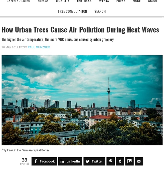 How Urban Trees Cause Air Pollution During Heat Waves
