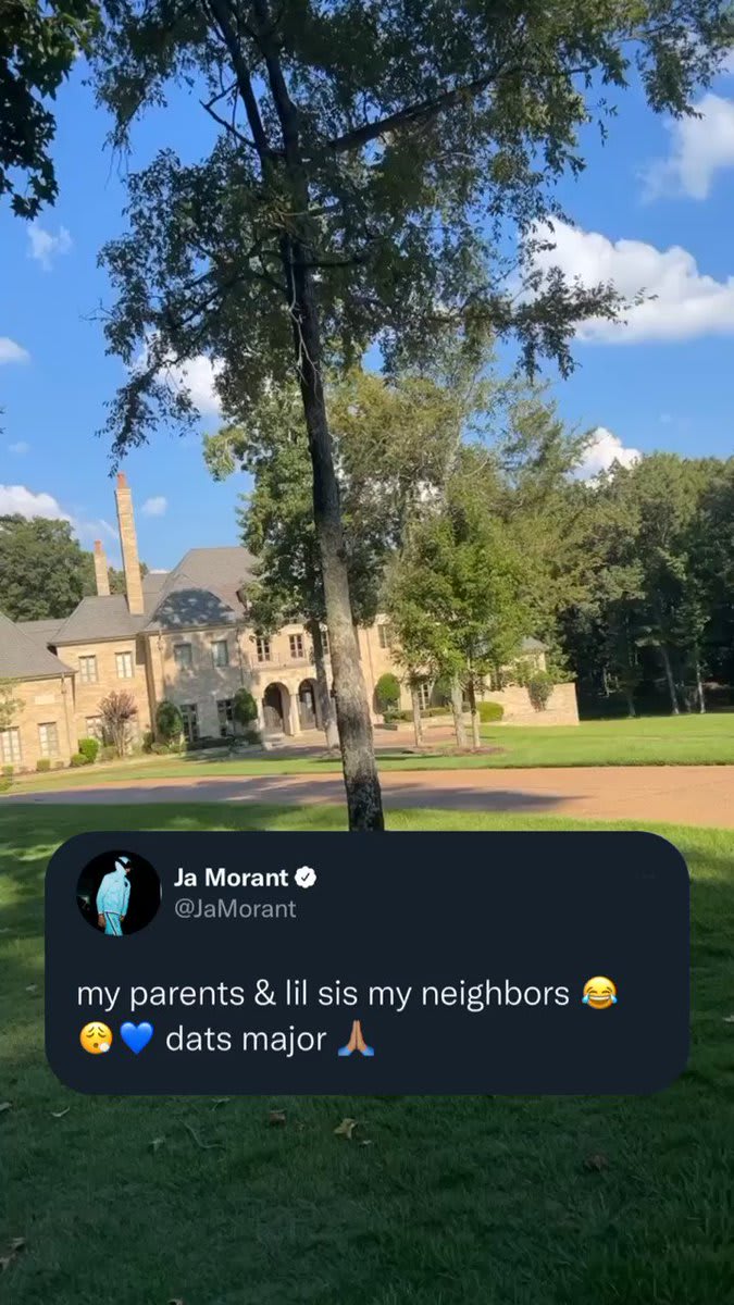 Ja and his parents bought houses next door to each other 💙 (via