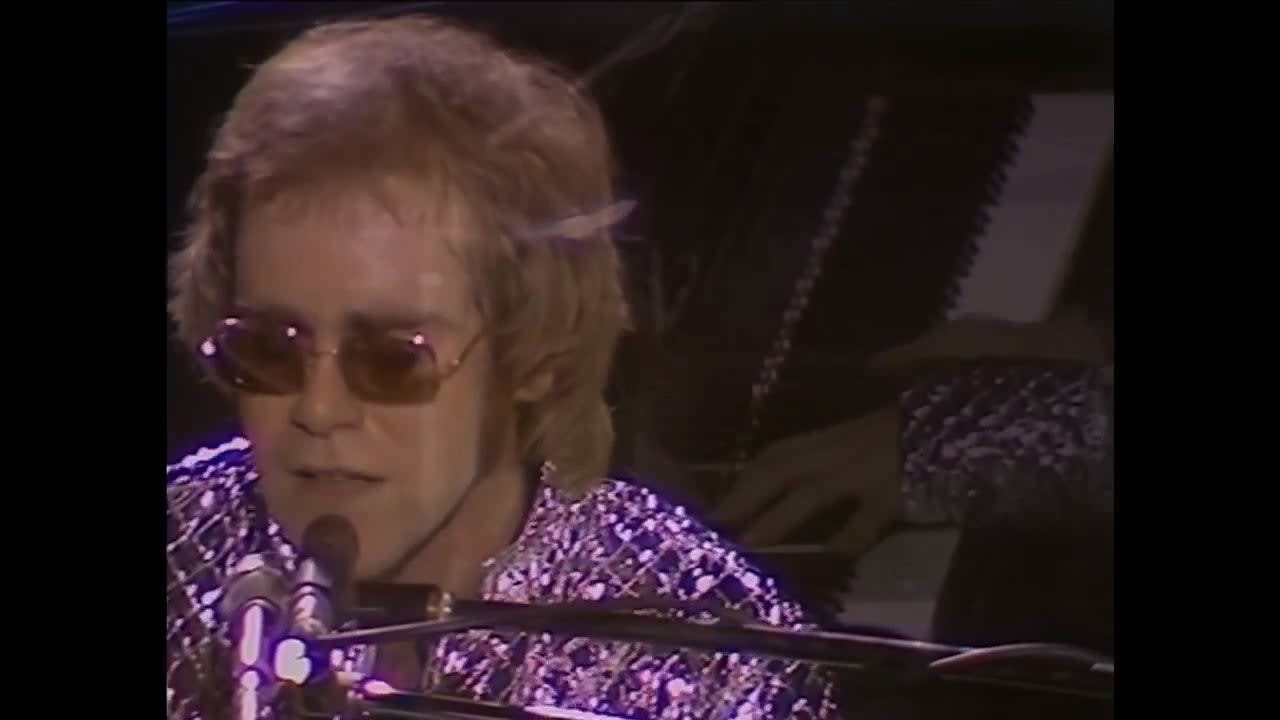 25 year old Elton John performing Rocket Man at the Royal Festival Hall in London in 1972