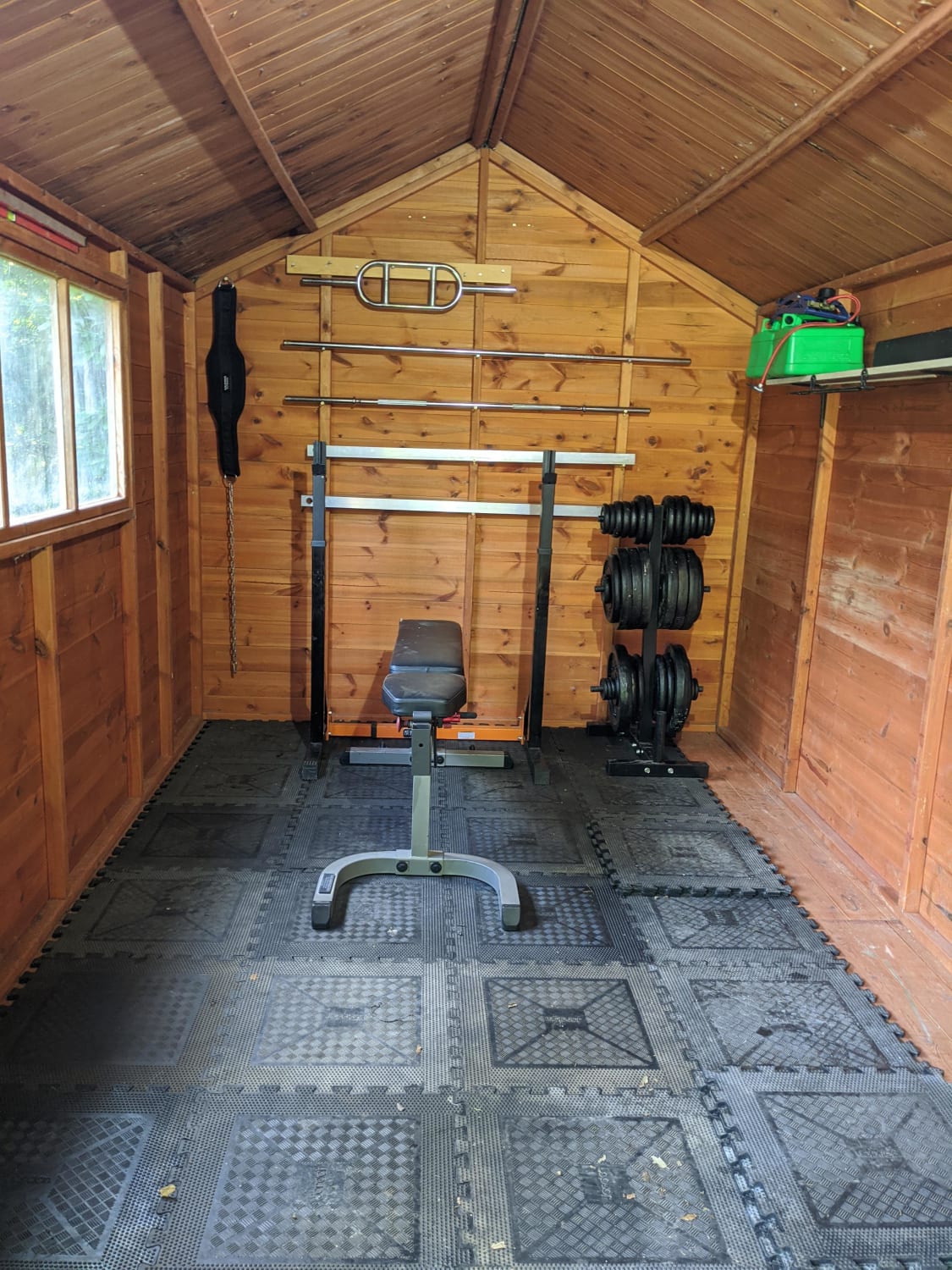 Turned my shed into a a small weight room.