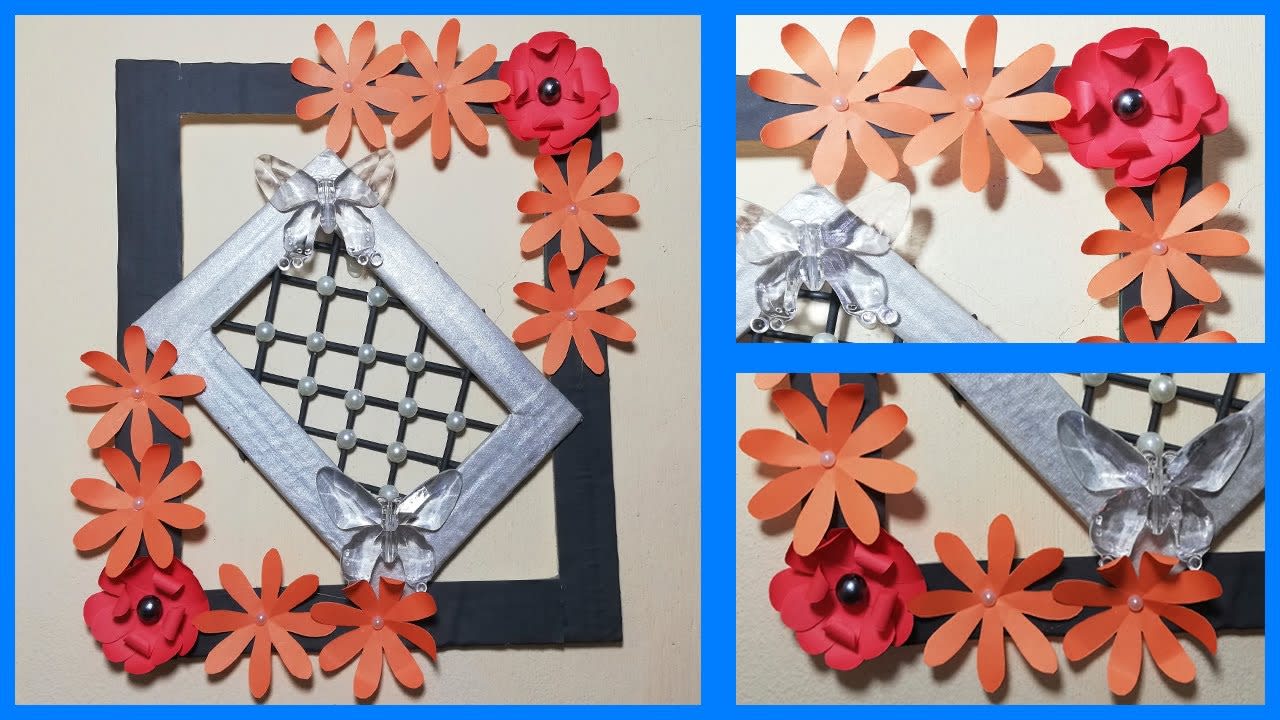Handicraft Wall Hanging with Paper Flower! Unique Wall Decoration Idea