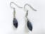 Blue Sodalite Dangle Earrings, Silver Wire French Hook Drop Earrings, Denim Blue Polished Sodalite Earrings, Casual Earrings, BoHo Style